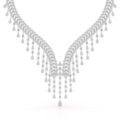 46.95 CT Lab Diamond Fancy Pear Cut Necklace