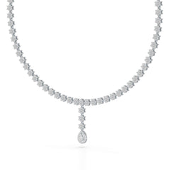Pear Cut Lab Diamond 5.22 CT Necklace