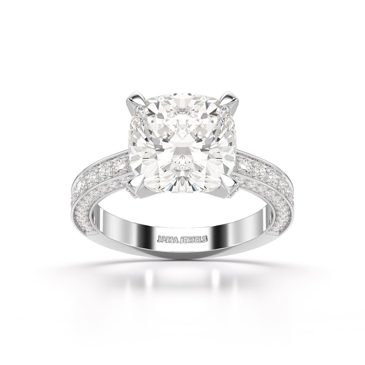6.1 CT Lab Diamond Cushion Cut Solitaire Ring