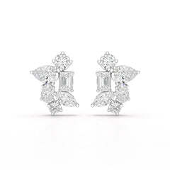 6.57 CT Multi Shape Lab Diamond Stud Earrings