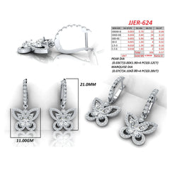 0.94 CT Marquise Cut Butterfly Drop Earrings