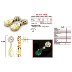 3.72 CT Yellow Pear Halo Drop Earrings