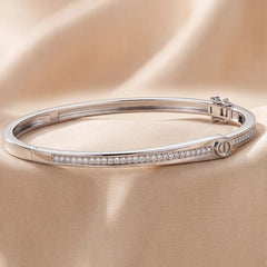 0.50 CT Diamond Pavé Screw-Motif Bangle