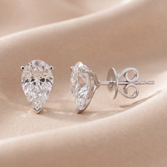 1 CT Pear Diamond Solitaire Stud Earrings