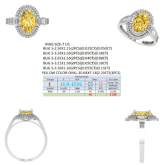 3.36 CT Oval Cut Double Halo Ring