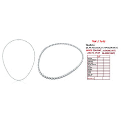 11.26 CT Pear Cut Tennis Necklace