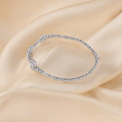 1.28 CT Diamond Baguette Cluster Halo Station Bracelet