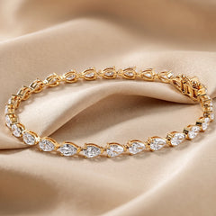 7.59 CT Pear Cut Tennis Bracelet