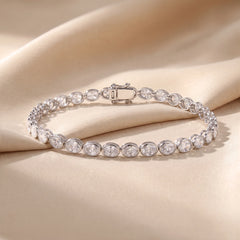5.25 CT Oval Cut Bezel Tennis Bracelet