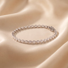 5.25 CT Oval Cut Bezel Tennis Bracelet