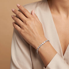 5.25 CT Oval Cut Bezel Tennis Bracelet