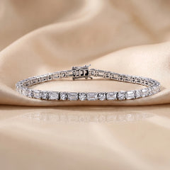 7.15 CT Round & Emerald Cut Tennis Bracelet