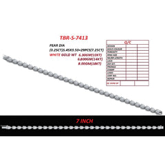 7.59 CT Pear Cut Tennis Bracelet