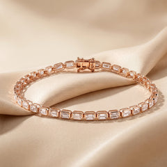 5 CT Emerald Cut Bezel Tennis Bracelet