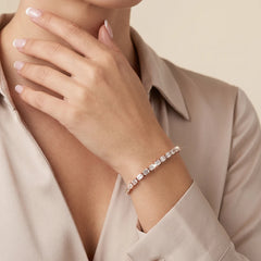 5 CT Emerald Cut Bezel Tennis Bracelet