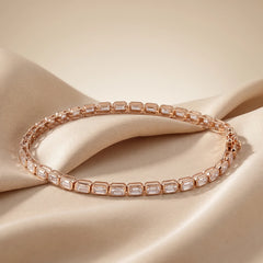 5 CT Emerald Cut Bezel Tennis Bracelet