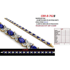 18.50 CT Marquise Diamond & Oval Sapphire Tennis Bracelet