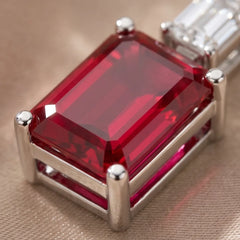 2.3 CT Emerald-cut Ruby Stud Earrings