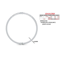 10.98 CT Emerald-cut Diamond Cuban Link Necklace