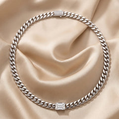 10.98 CT Emerald-cut Diamond Cuban Link Necklace