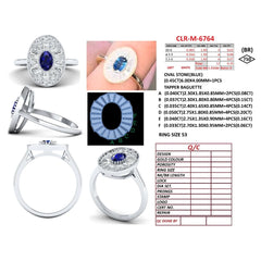 1.39 CT Oval Sapphire & Taper Diamond Halo Ring