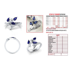 0.73 CT Pear Blue Sapphire Bypass Ring