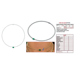 8.82 CT Emerald & Diamond Tennis Necklace