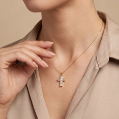 1.73 CT Baguette Cross Pendant