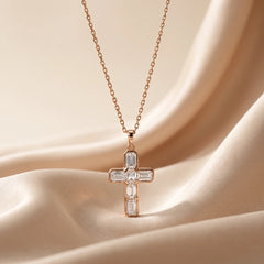 1.73 CT Baguette Cross Pendant