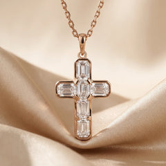 1.73 CT Baguette Cross Pendant