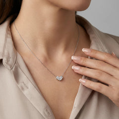 0.90 CT Pear Diamond Heart Pendant