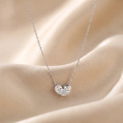 0.90 CT Pear Diamond Heart Pendant