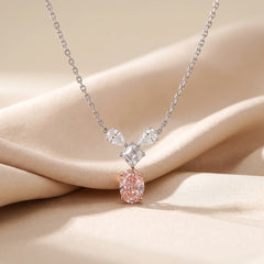 1.89 CT Pink Oval Diamond Drop Pendant