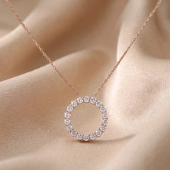 1 CT Round Cut Circle Pendant,