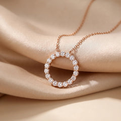 1 CT Round Cut Circle Pendant,