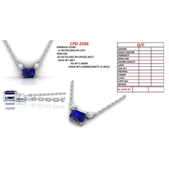 1.80 CT Emerald-Cut Sapphire & Pear Diamond Pendant