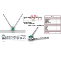 0.22 CT Round Emerald Halo Pendant