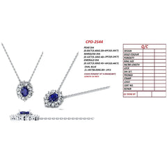 2.12 CT Oval Sapphire Multi Shape Halo Pendant