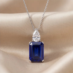 5.80 CT Emerald & Pear-Cut Sapphire Pendant