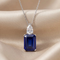 5.80 CT Emerald & Pear-Cut Sapphire Pendant