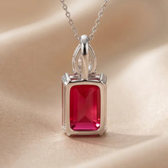 5.80 CT Emerald & Pear-Cut Ruby Pendant