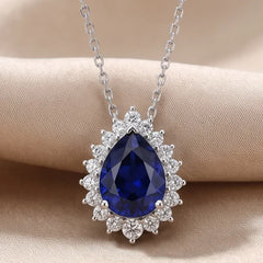 3.46 CT Pear-Cut Sapphire Pendant
