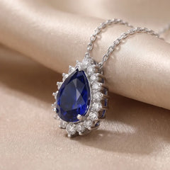3.46 CT Pear-Cut Sapphire Pendant