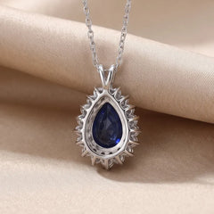 3.46 CT Pear-Cut Sapphire Pendant