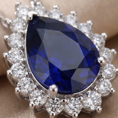 3.46 CT Pear-Cut Sapphire Pendant