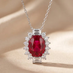 3.46 CT Oval-Cut Ruby Pendant