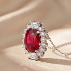3.46 CT Oval-Cut Ruby Pendant