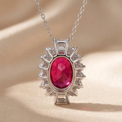 3.46 CT Oval-Cut Ruby Pendant