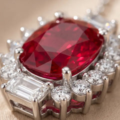 3.46 CT Oval-Cut Ruby Pendant