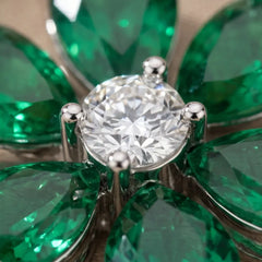 4.31 CT Pear & Round-Cut Emerald Pendant